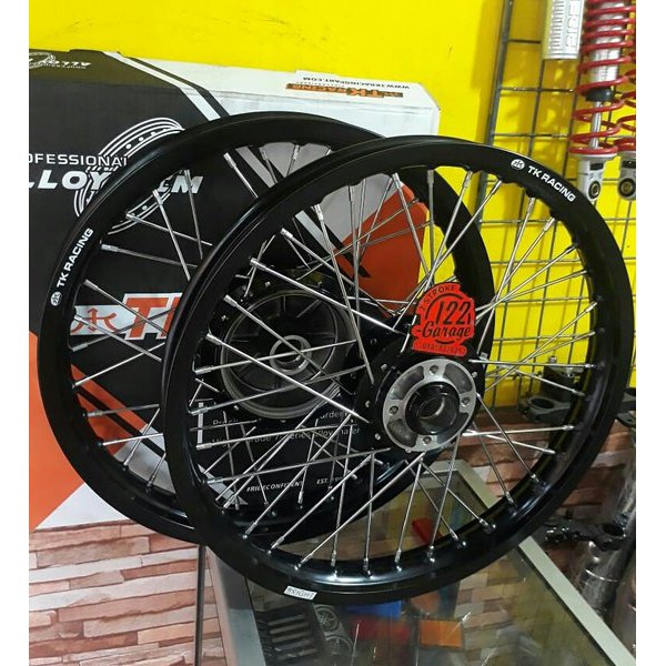 velg pelek pelk velk set rim TK bright racing hitam ring 18 185 215 tromol ori rxking rx king jari