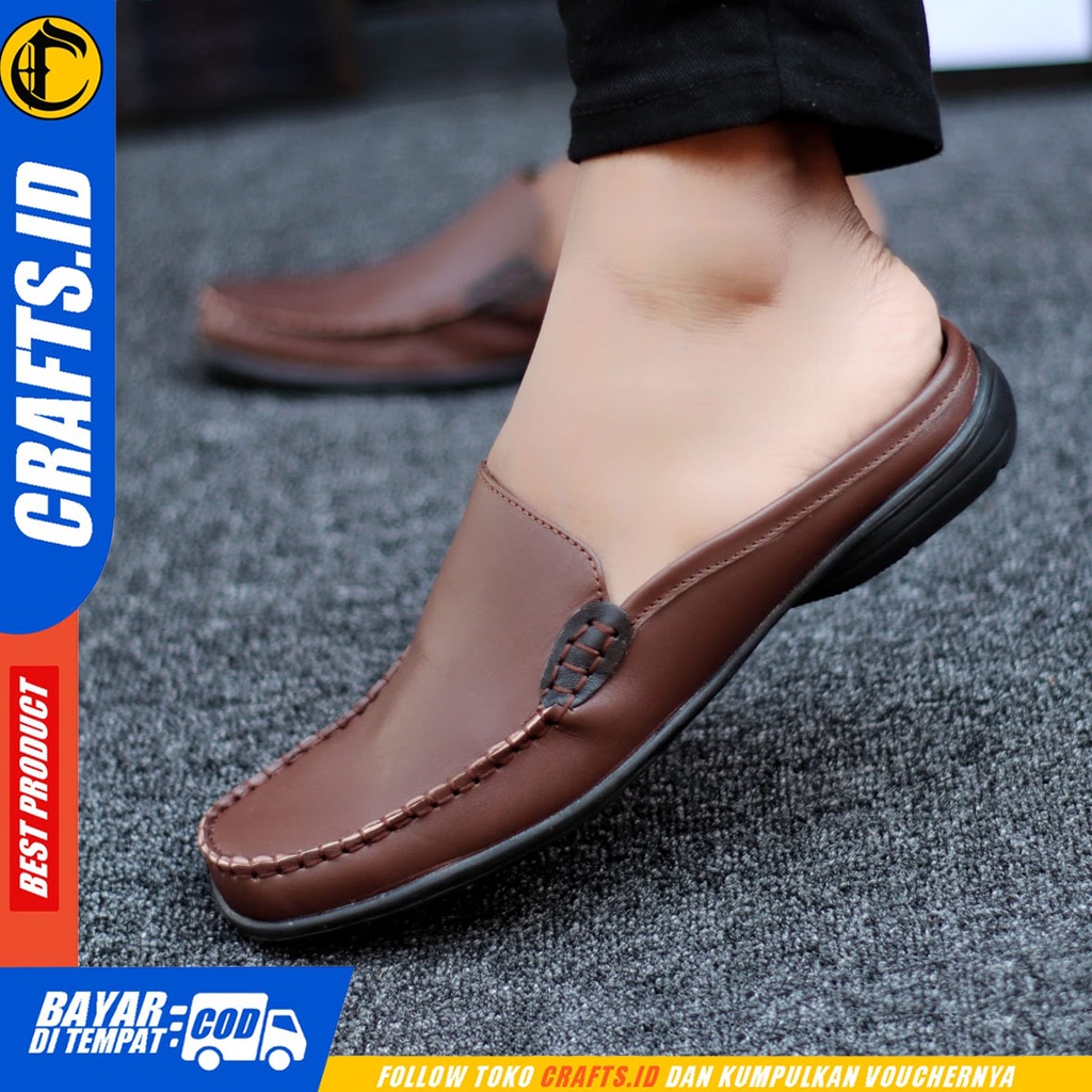 Crafts Bejita - Sepatu Sandal Casual Bustong Kulit Asli Pria