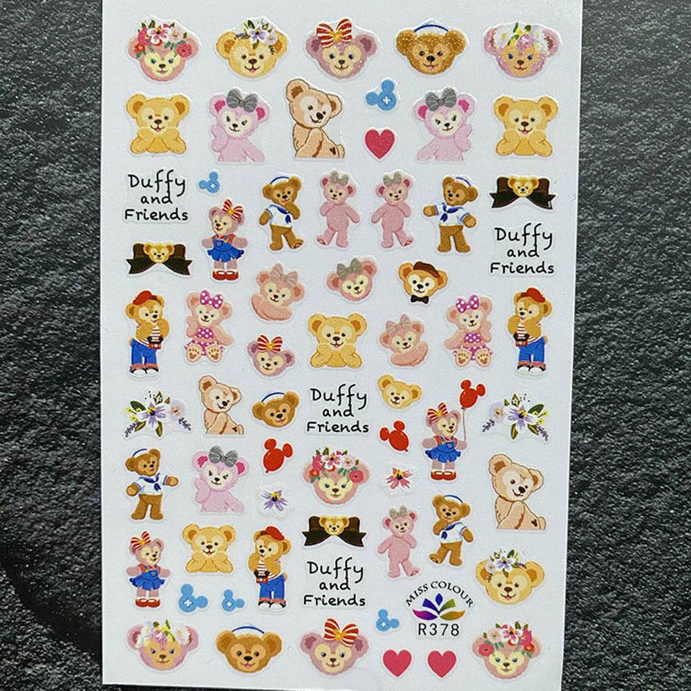 Needway 3D Nail Art Sticker Kartun Decal Duffy Bear Manikur Aksesoris