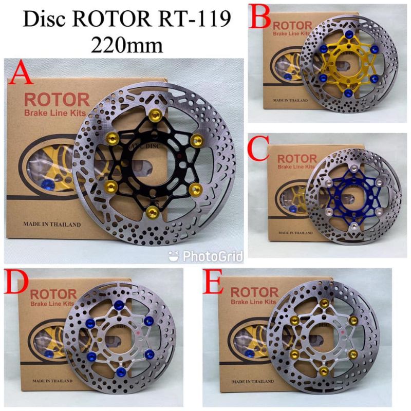 PIRINGAN CAKRAM DEPAN 220MM ROTOR BREMBO RT-130 BEAT VARIO SCOOPY NOUVO JUPITER MX MIO SPORTY MIO SOUL DLL UNIVERSAL DISC ROTOR THAILAND