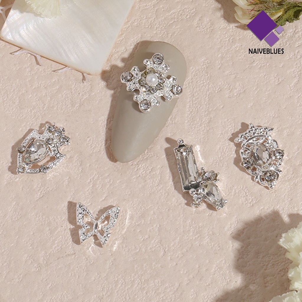 Naiveblue 20Pcs / Set Ornamen Kupu-Kupu Bahan Alloy Tahan Pudar Untuk Dekorasi Nail Art / Hadiah Ulang Tahun