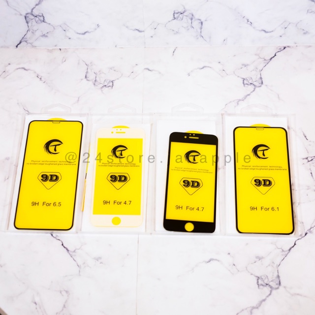 TEMPERED GLASS FULL FLAT 9D LIST BLACK IPH 6+ 6S+