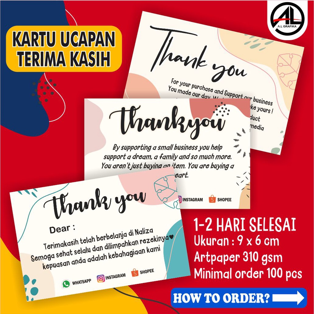 

thank you card kartu ucapan terimakasih online shop greeting card PART 2