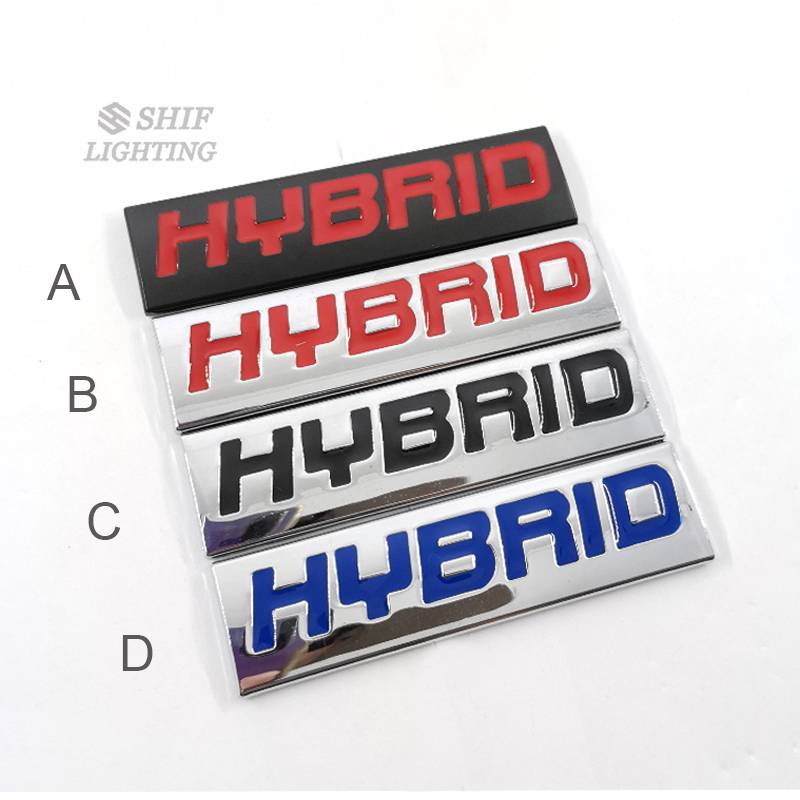 1pc Stiker Emblem / Badge Tulisan HYBRID Bahan Metal Untuk Dekorasi Mobil Universal