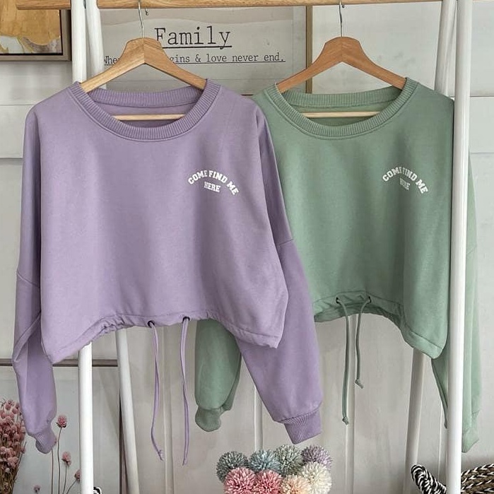 Mvp - Come Find Me Sweater - Oversize Crop Wanita