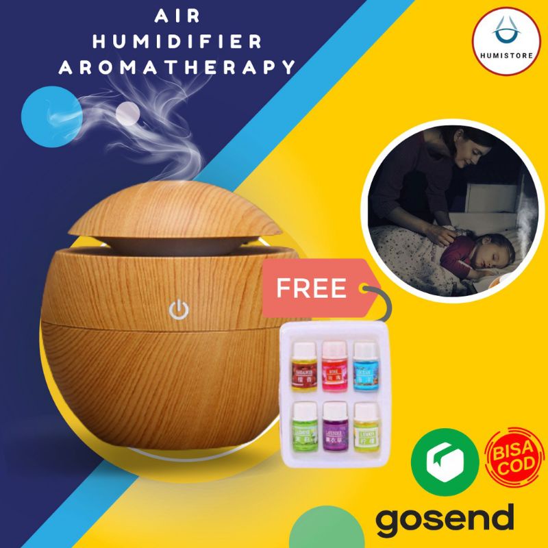 Humidifier Ruangan Diffuser Aroma Terapi Bonus Aroma 6pcs