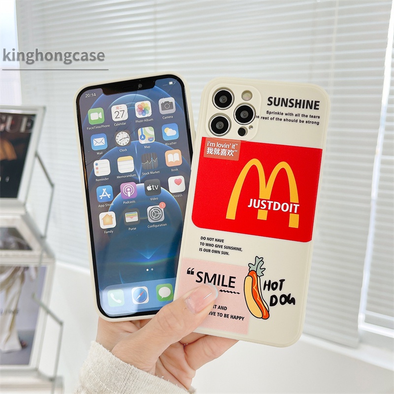 McDonald's Casing Soft Case OPPO A54 A15 A93 A94 A53 2020 A7 A3S A5 2020 A5S A12 A92 A31 A9 2020 Reno 4 Lite Reno 4 F Reno 5 Lite 5F Find X3Lite A15S F17 F19 PRO A33 2020 A11K A12S A11 A1K A52 A7 A91 A32 A72 A53S A35 Realme C20 C20A Straight Cube Cover-6
