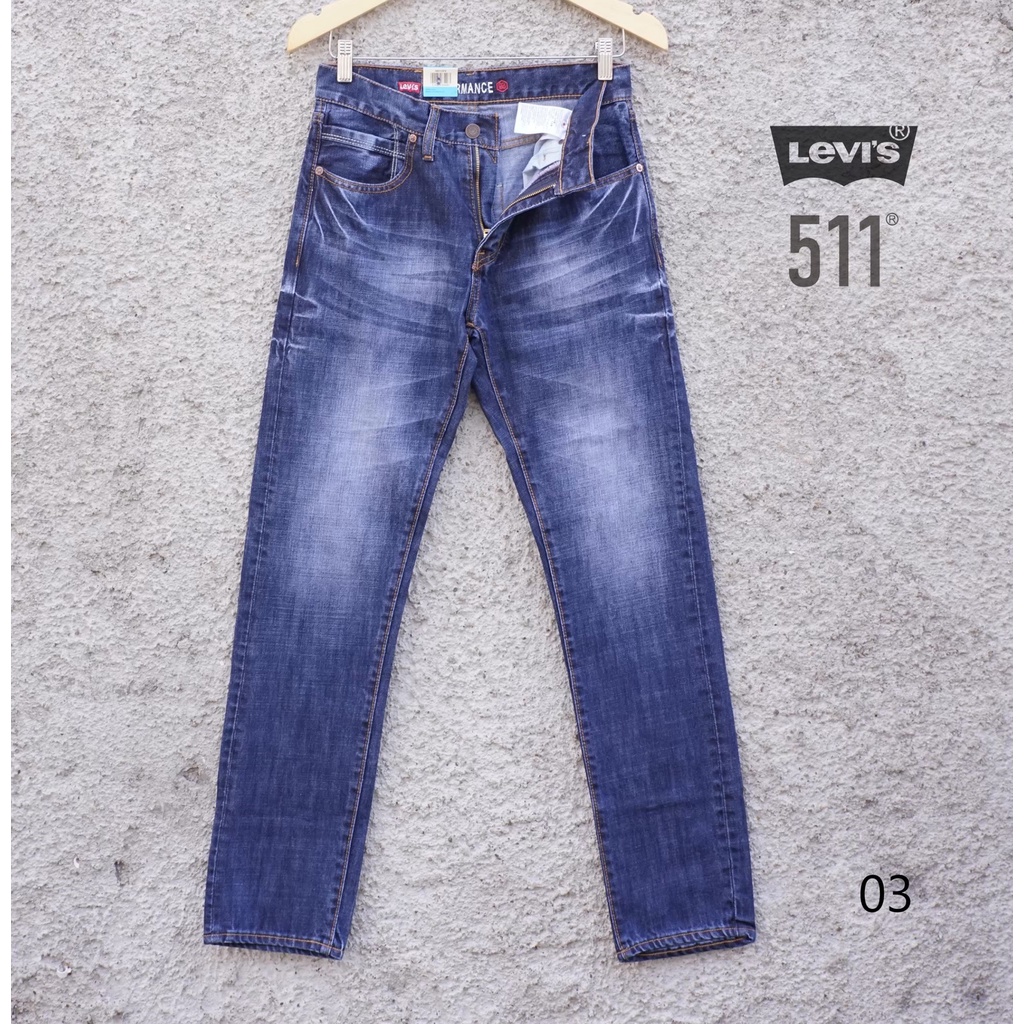 CELANA Jeans Levis 511 - Jeans Pria - Blue Wash