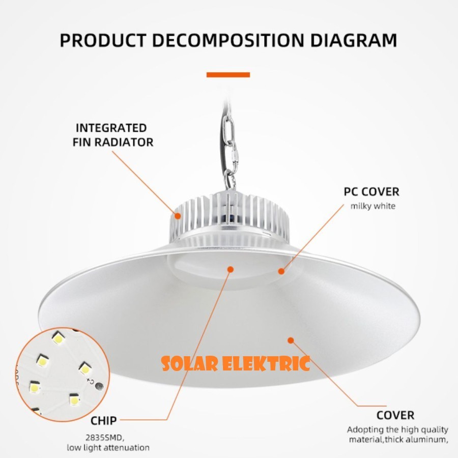 Lampu Gantung Industri Gudang LED 50WATT Highbay LED AWET SUPER TERANG