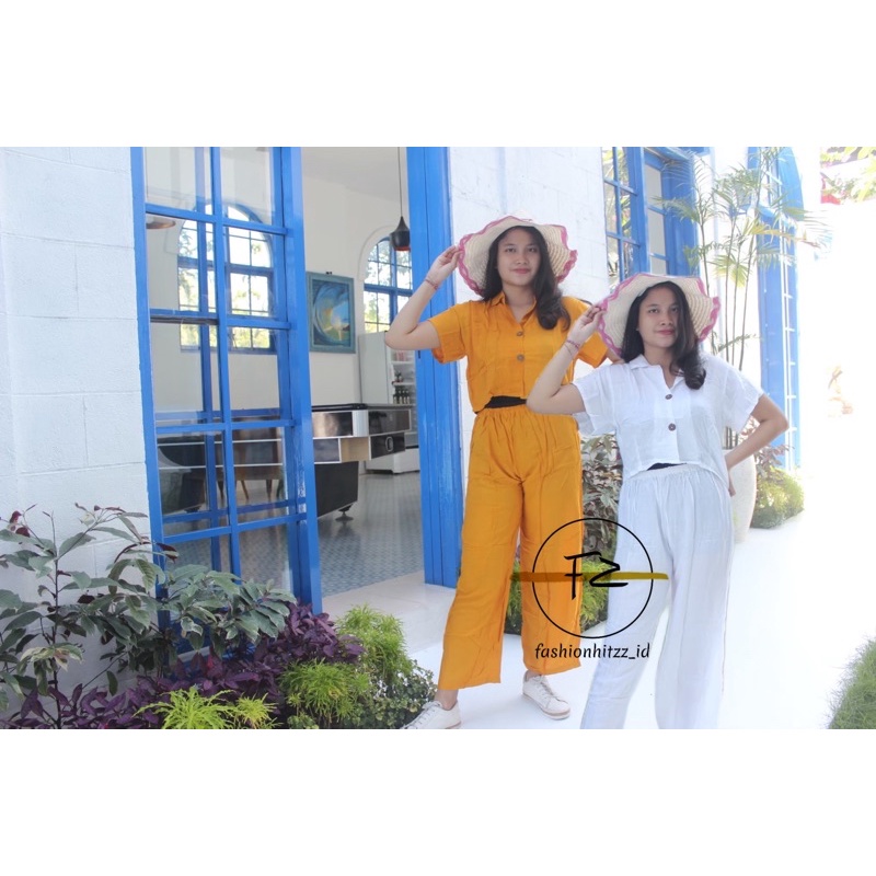 KEMEJA WANITA CROP POLOS