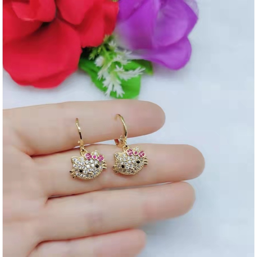 Cincin/anting HelloKitty Permata Lapis Emas