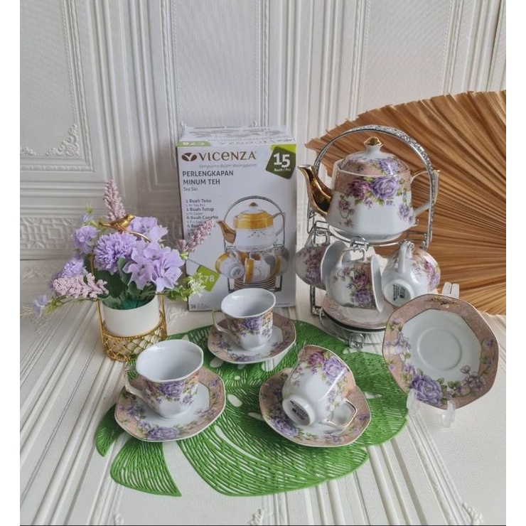 VICENZA TEA SET SEGI DELAPAN C78 Set Cangkir Teko