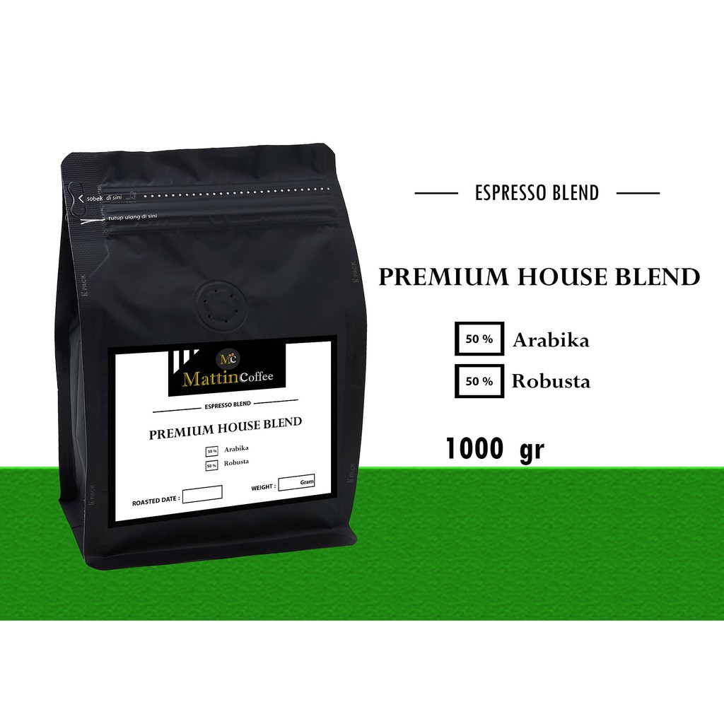

Kopi House Blend PREMIUM - Arabika 50% Robusta 50% 500 gr - 1 kg/1000 gr Biji atau Bubuk