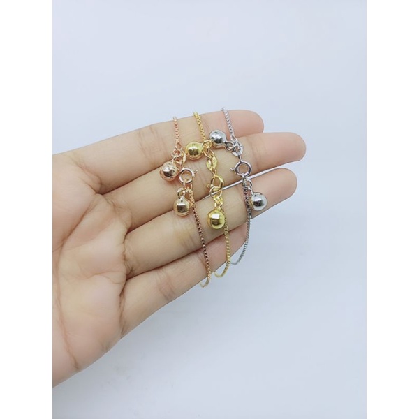 gelang itali +2bel/ gelang perak asli silver 925 lapis emas/ gelang fashion wanita impor