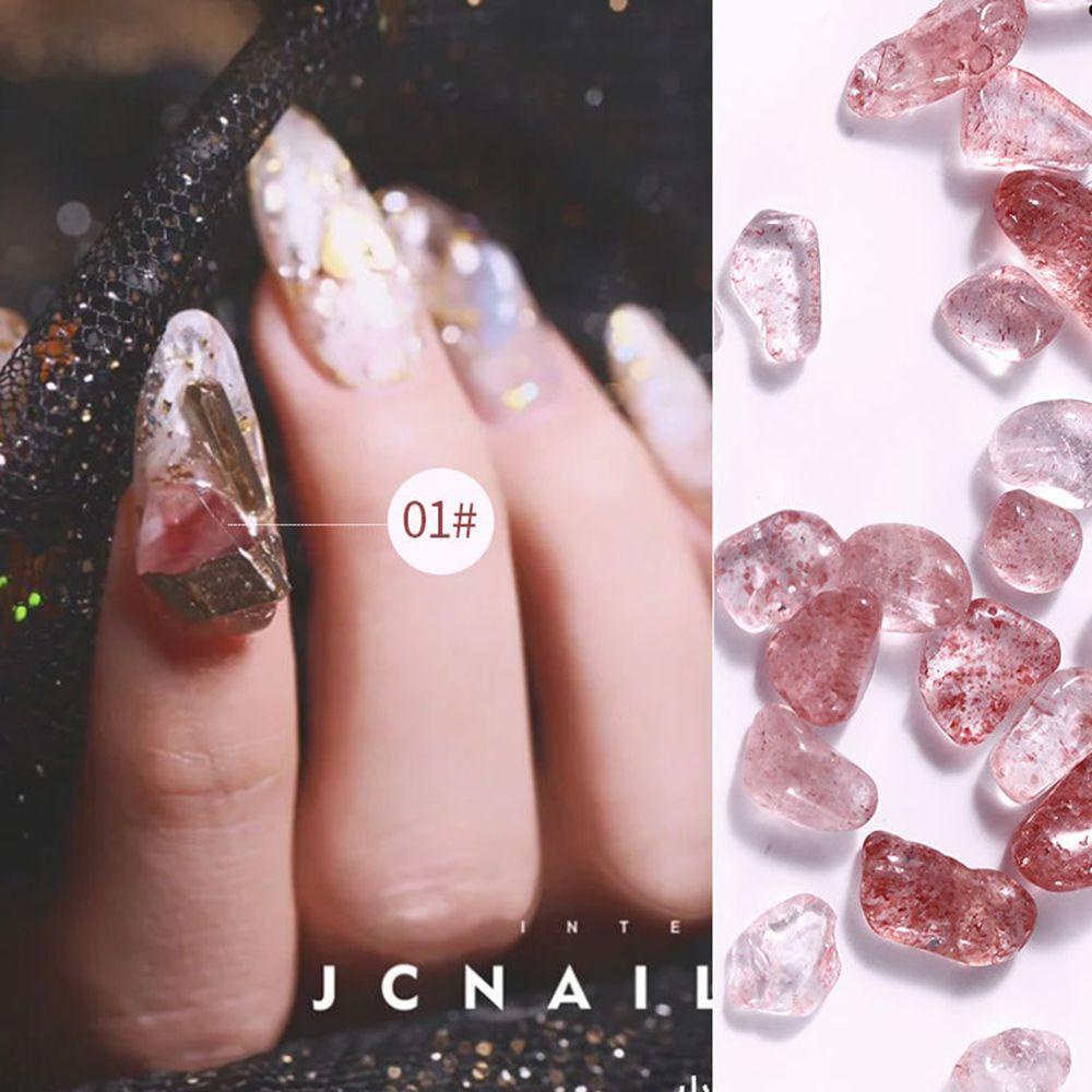 Agustina Batu Kristal Warna-Warni Untuk UV Nail Gel Dekorasi Kuku 3D Stiker Kuku Hologram Nail Art Perhiasan