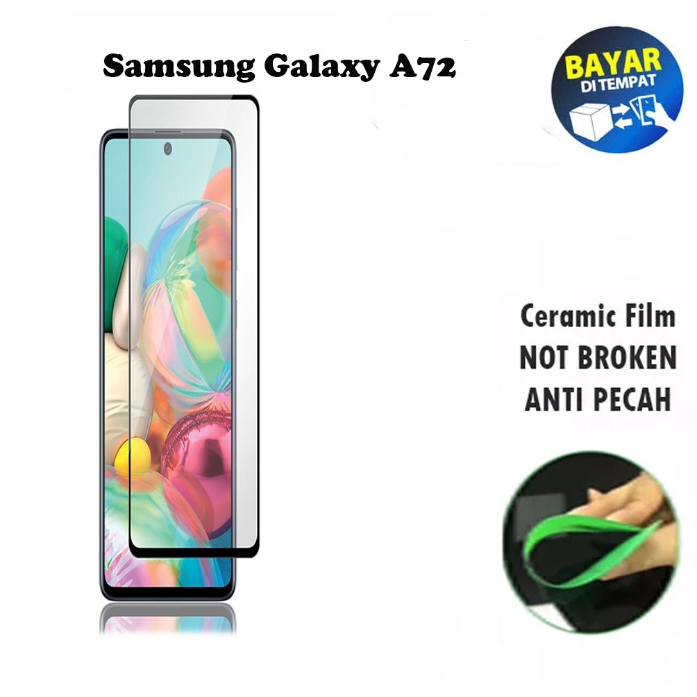 Tempered Glass Samsung Galaxy A72 FULL COVER FULL SCREEN Ceramic Film Anti Gores