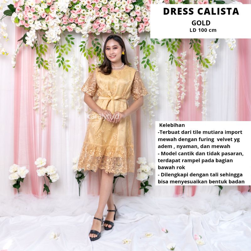 DRESS BRUKAT KONDANGAN WEDDING DRESS WANITA KOREA CALISTA