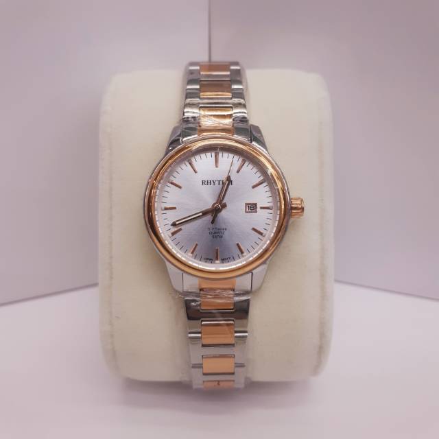 JAM TANGAN WANITA RHYTHM 1610 SILVER ROSEGOLD WHITE.ORIGINAL