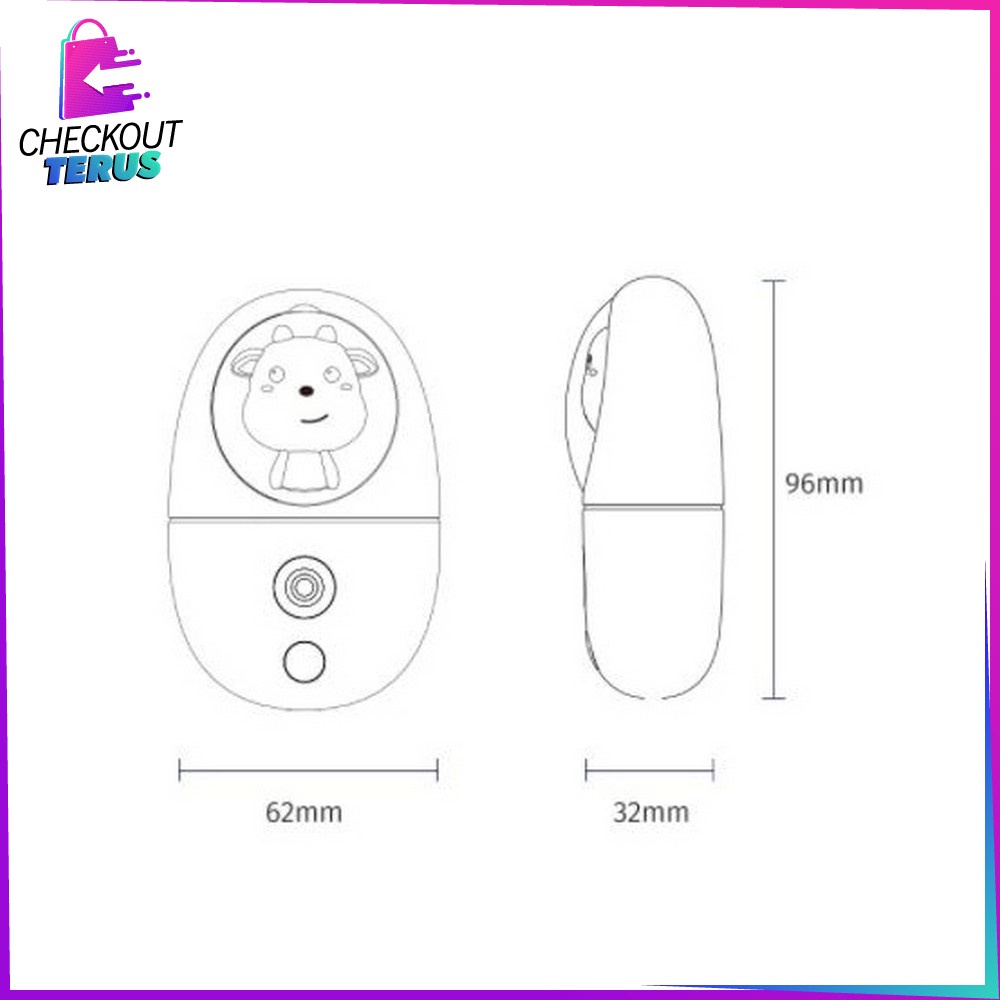 CT K62 Nano Spray Mini Karakter Pelembab Wajah Portable Bisa Untuk Disinfektan Diffuser Mini Humidifier USB Charger