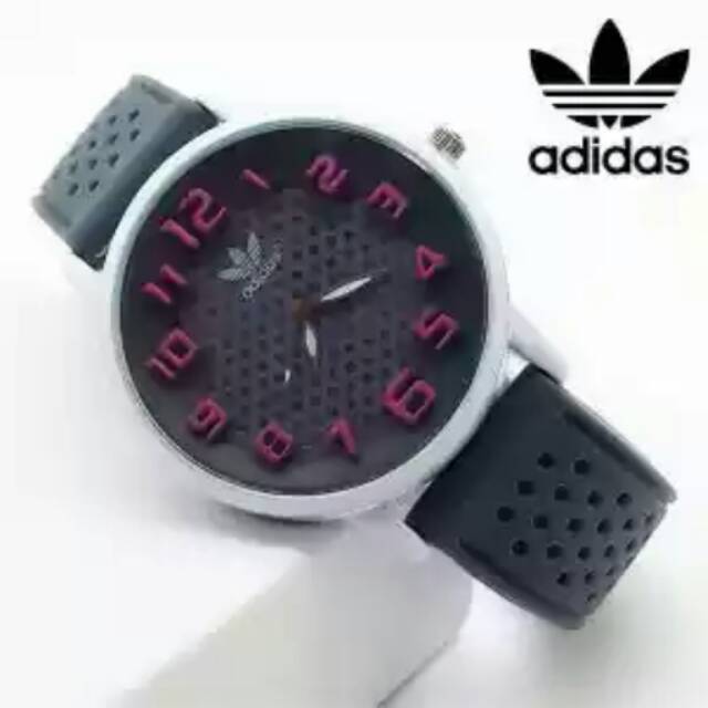 Jam Tangan Karet Cube Adidas Black List Pink