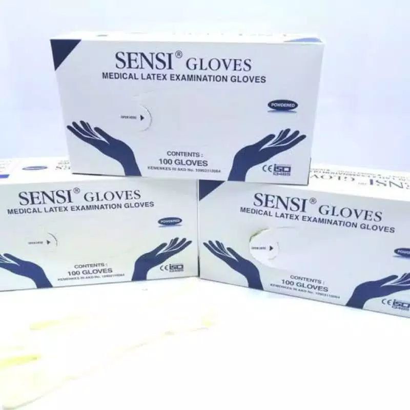Sarung Tangan Sensi  Medis Karet Murah 1 BOX 100 pcs