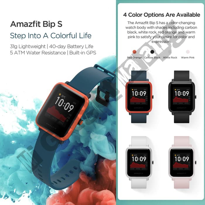 Amazfit Bip S Smartwatch - GPS - 5 ATM 
