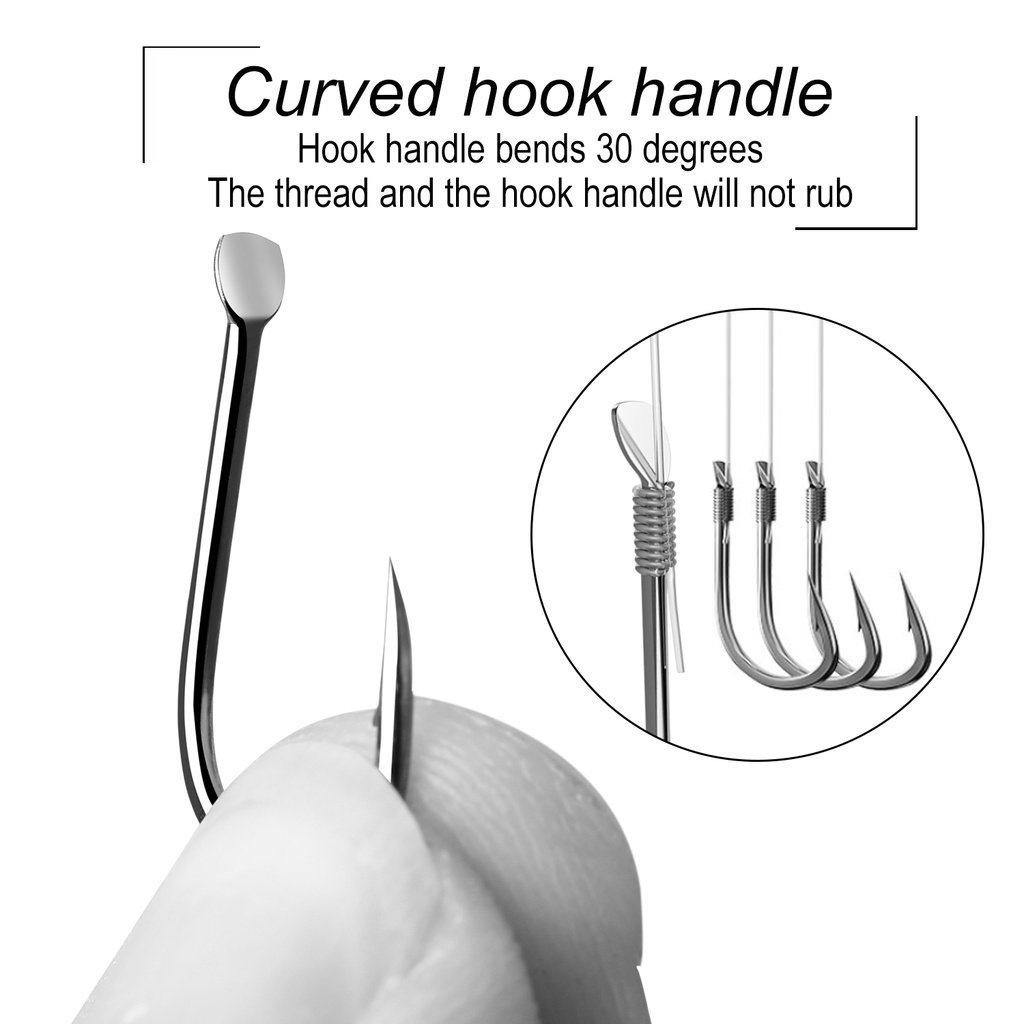 1Pcs  High Carbon Steel Fishing Hook Worm Hooks Fishing Tackle Kail Pancing Bahan Carbon Steel Tahan Abrasi