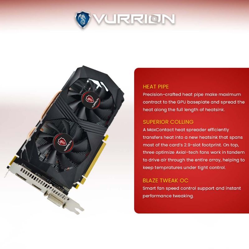 VGA AGS VURRION AMD RADEON R9 370 4GB DDR5 256-bit REAL CAPACITY