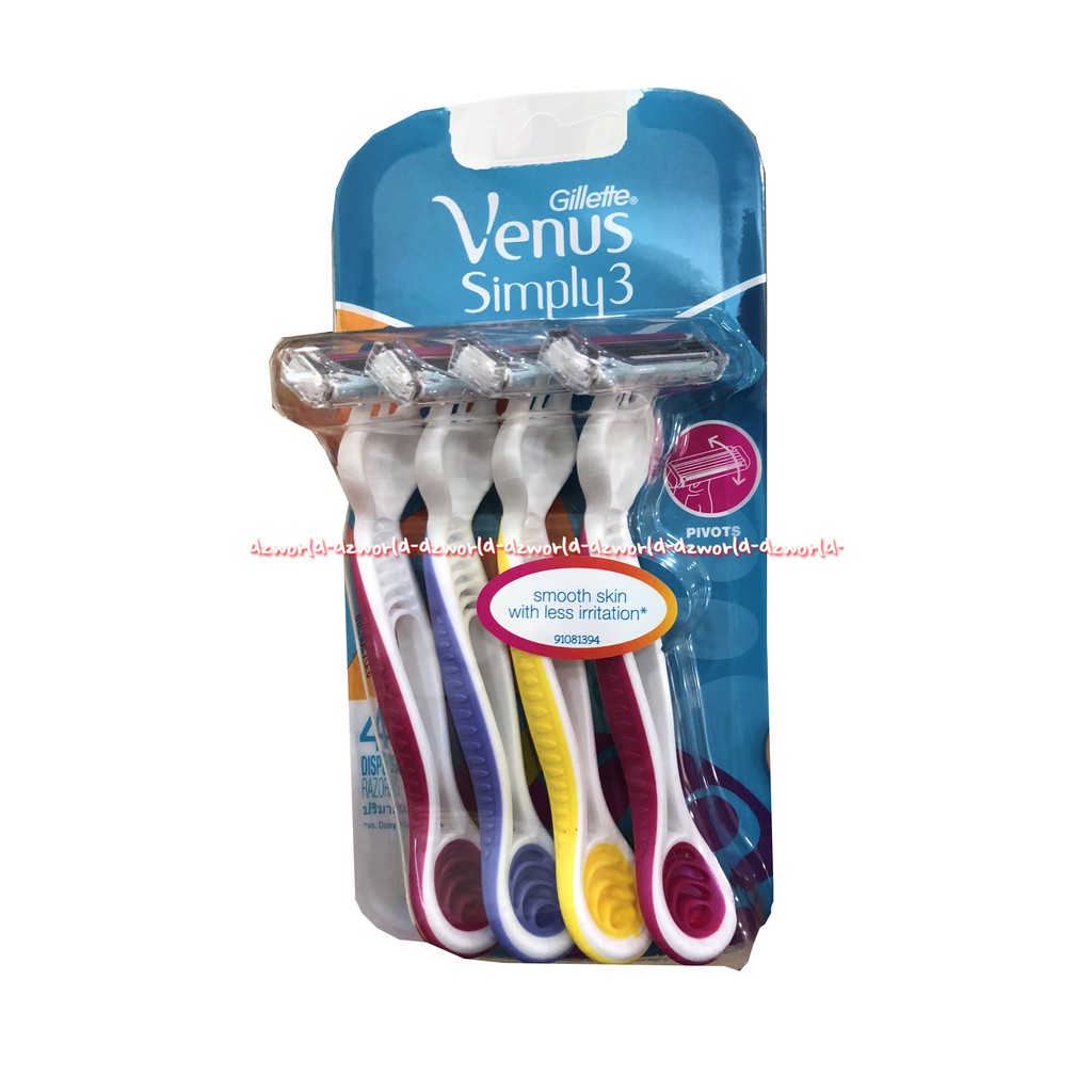 Gillette Venus Simply 3 Disposable Razor Isi 3 Pcs Pisau Cukur Wanita Cewek Gilete Gillete Gilette Pink Simple Venus Pisau Cukur Cewek Simpli