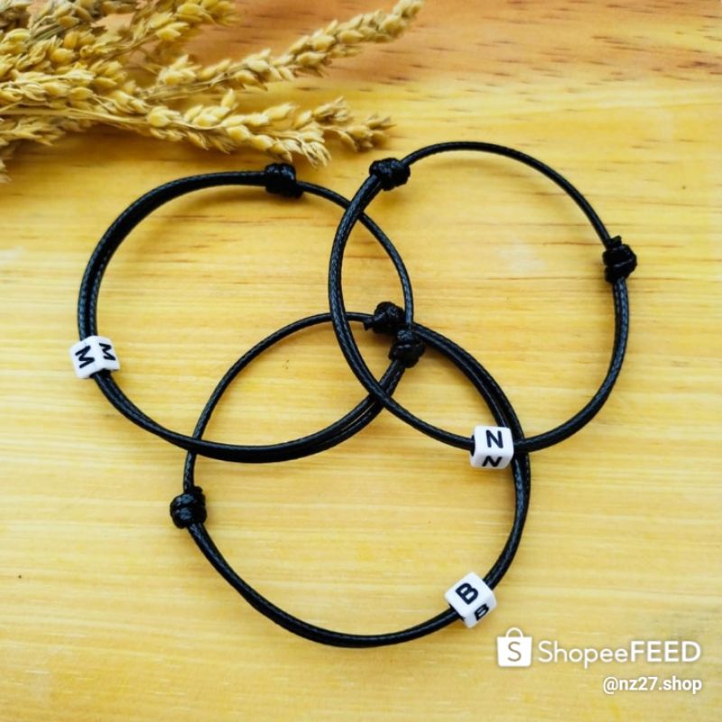 Gelang Korea Custom Inisial Huruf/Gelang Inisial A-Z