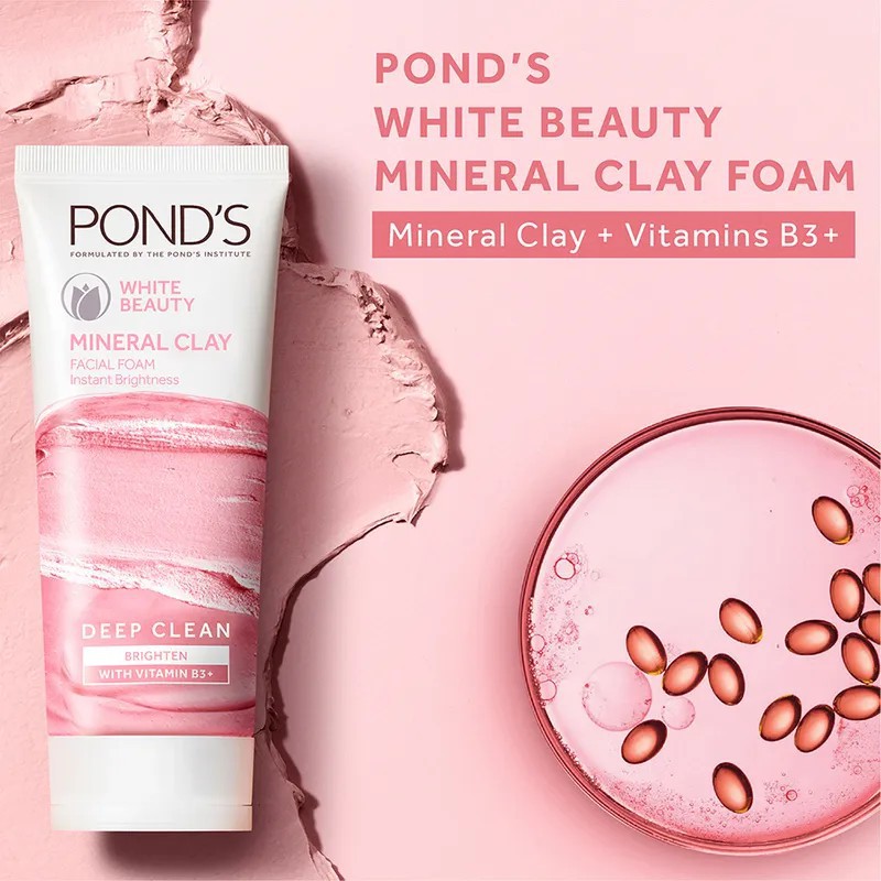POND'S WHITE BEAUTY MINERAL CLAY FACIAL CLEANSER 90G