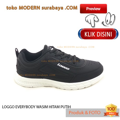 LOGGO EVERYBODY WASIM HITAM PUTIH sepatu pria sepatu sneakers