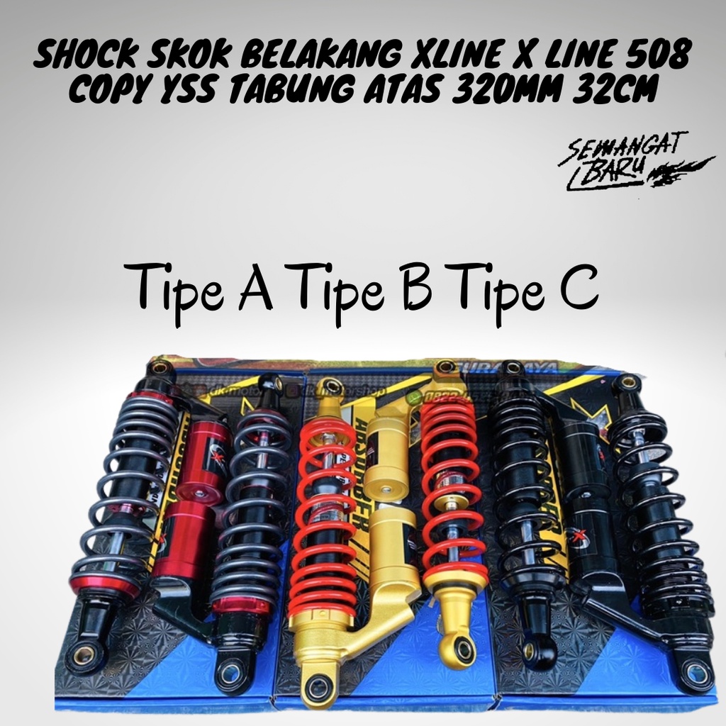 SHOCK SKOK BELAKANG XLINE X LINE 508 COPY YSS TABUNG ATAS 320MM 32CM