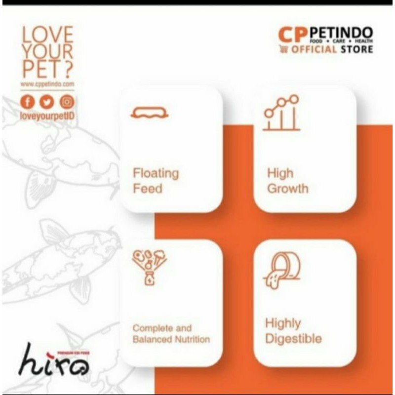 HIRO PREMIUM KOI food high growth size M 1kg pelet koi