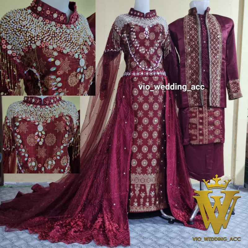 Baju pengantin palembang modern+teratai