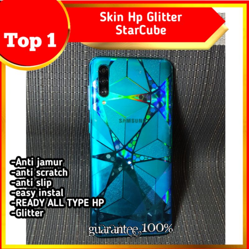 garskin hp + garskin camera anti gores belakang hp anti jamur glitter starcube all merek all type ready