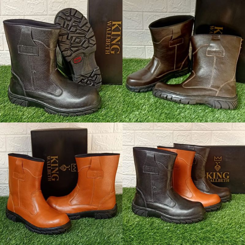 Sepatu Safety King Lodong Kulit Asli Original Produksi Lokal