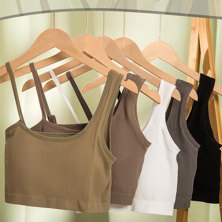 Ladies Tanktop atasan crop top pakaian wanita dalaman cewek korea tank top dengan cup bra 2015-1