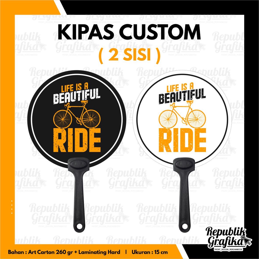 KIPAS TANGAN HANDFAN CUSTOM 2 SISI SOUVENIR UNIK MURAH BERKUALITAS