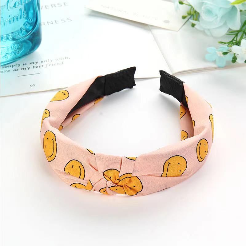 Bando Bandana Wanita Simpul Motif Motif Smile Aksesoris Rambut Bando Gaya Korea Untuk Wanita