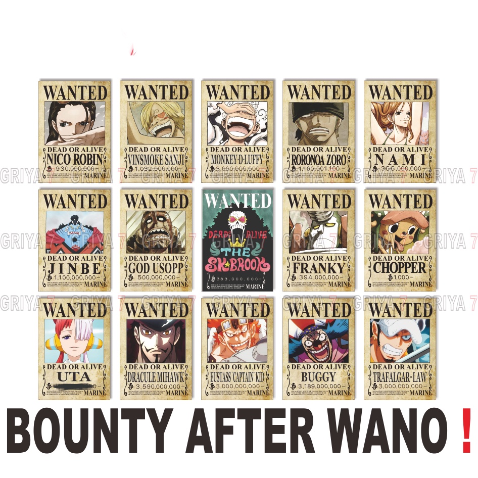 AFTER WANO BOUNTY ONE PIECE POSTER KAYU ANIME DEKORASI DINDING ANIME