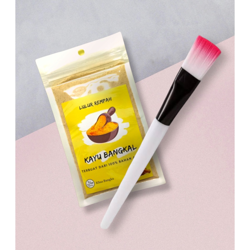 (Paket Maskeran) 10 gram Lulur Kayu Bangkal + Kuas Masker / Masker Wajah / Lulur Rempah / Lulur Vira