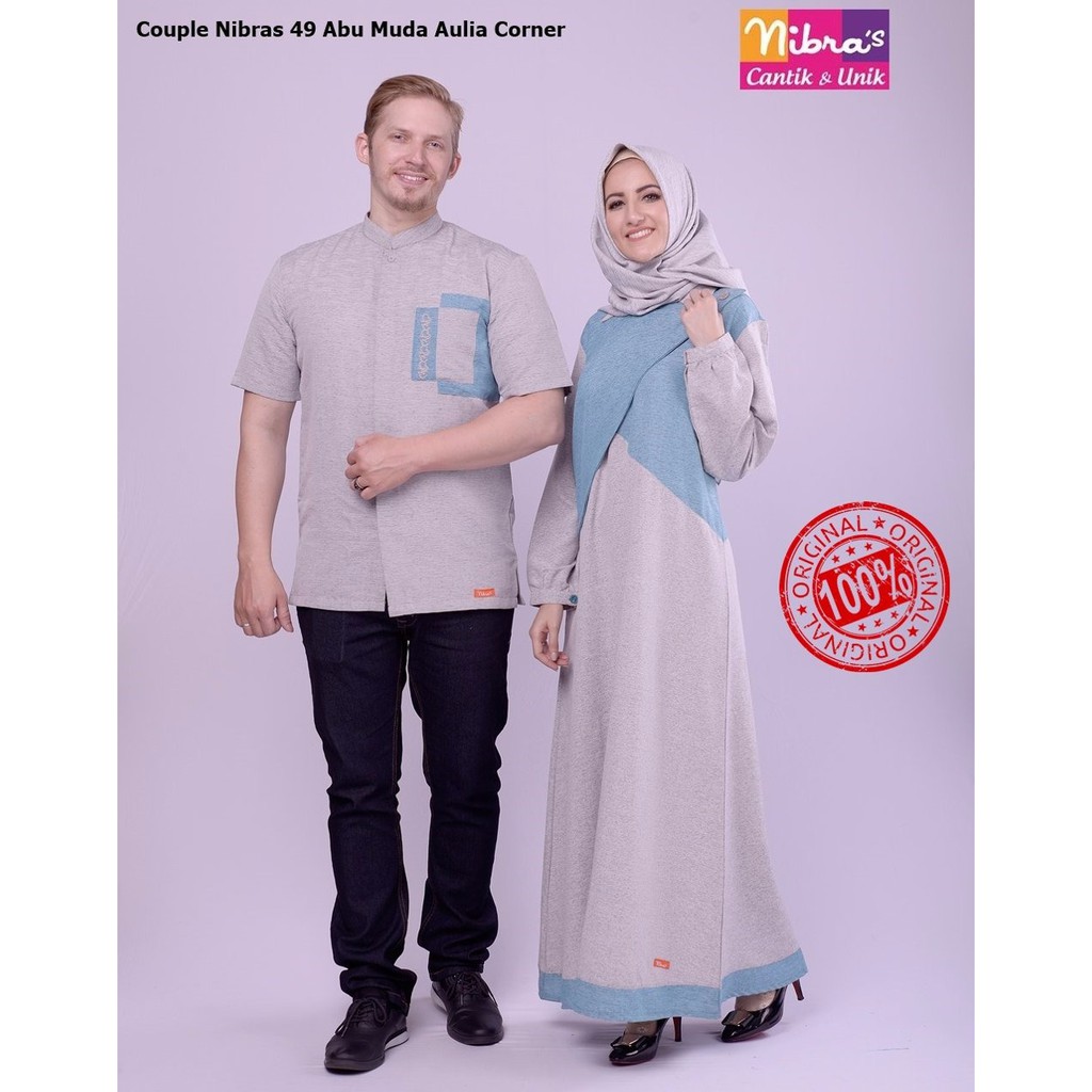 LARIS Baju Lebaran Nibras Baju Couple 49 Abu Muda