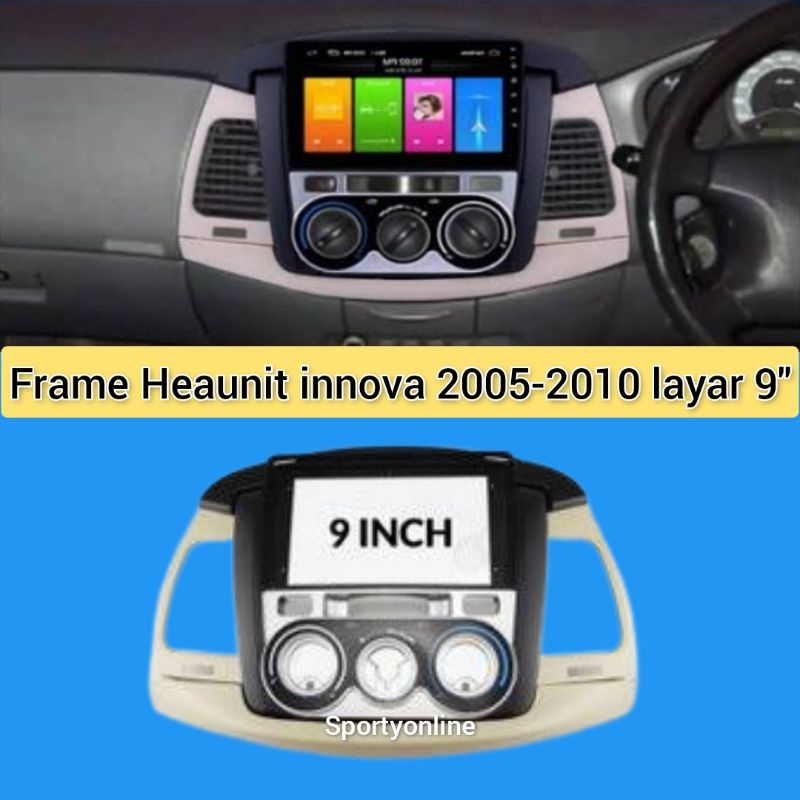 frame head unit double din innova 2007-2011 tipe G layar 9inci