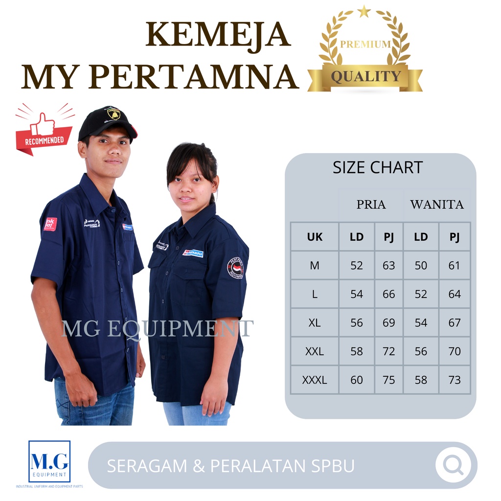 Kemeja My Pertamina Pria Wanita Bahan Venosa American Drill