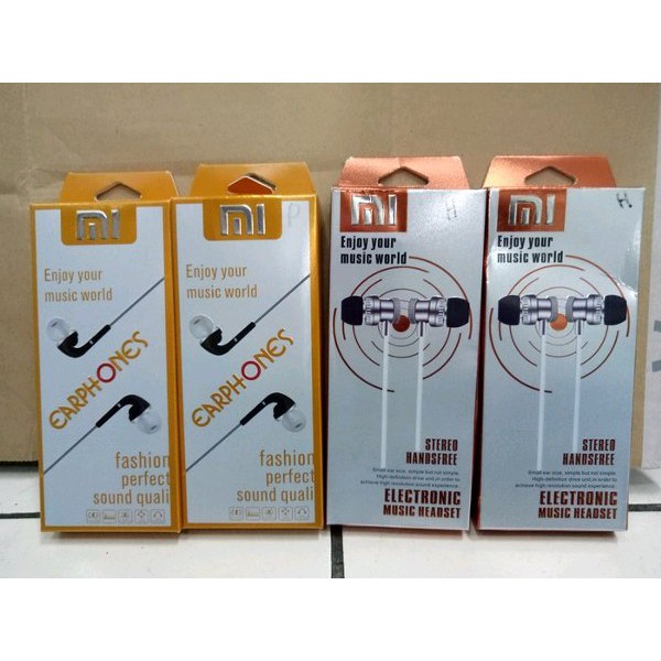 Handsfree Earphone Headset Xiaomi Packing Panjang Chrome