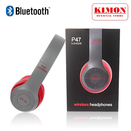 HEADSET BLUETOOTH P47 HEADPHONE WIRELESS STEREO BASS KUALITAS BAGUS