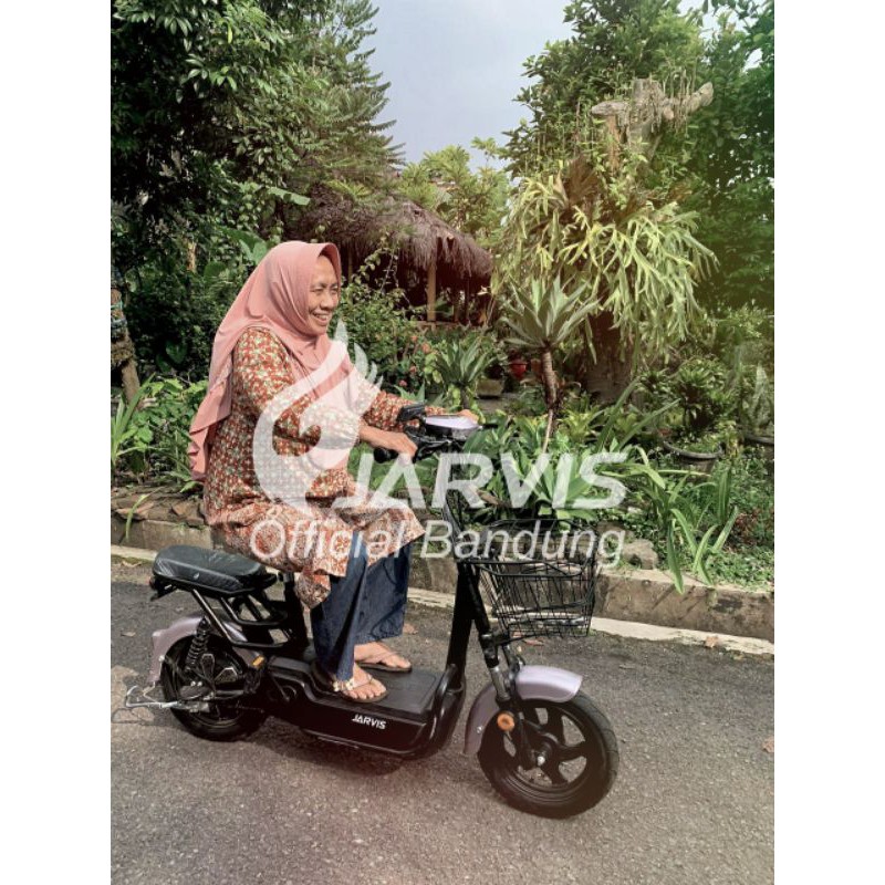 Sepeda Listrik Jarvis 1+ - Aluminium Frame, 20 Inci, Hitam/Putih/Merah, 80 km Jarak Tempuh