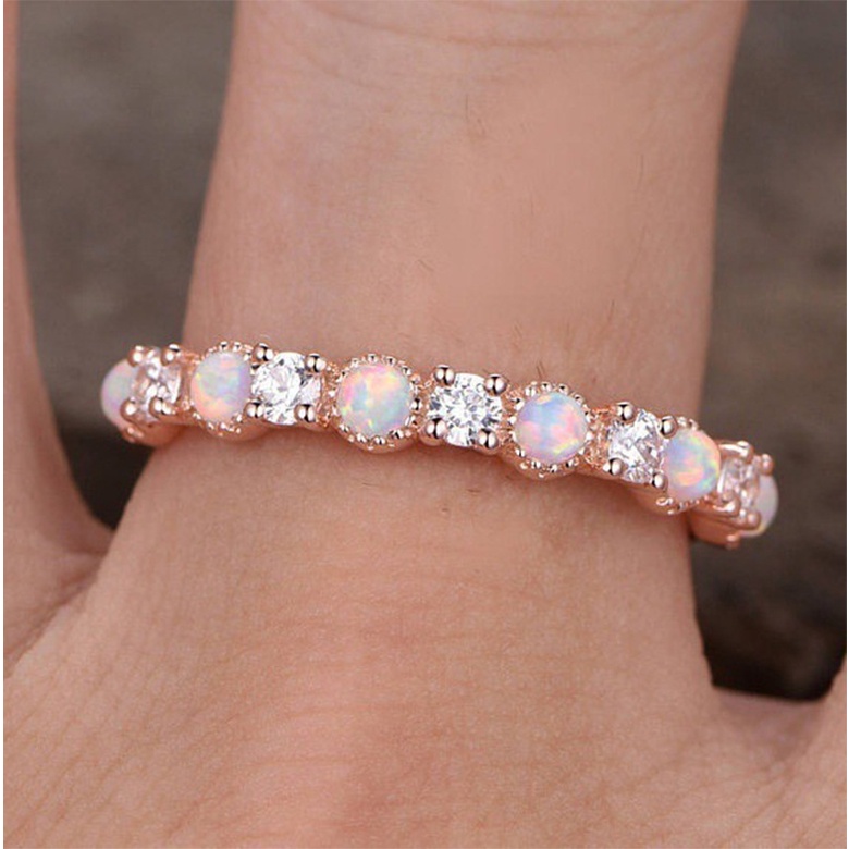 Cincin Bahan Sterling Silver 925 Warna Rose Gold Untuk Wanita Ccb36