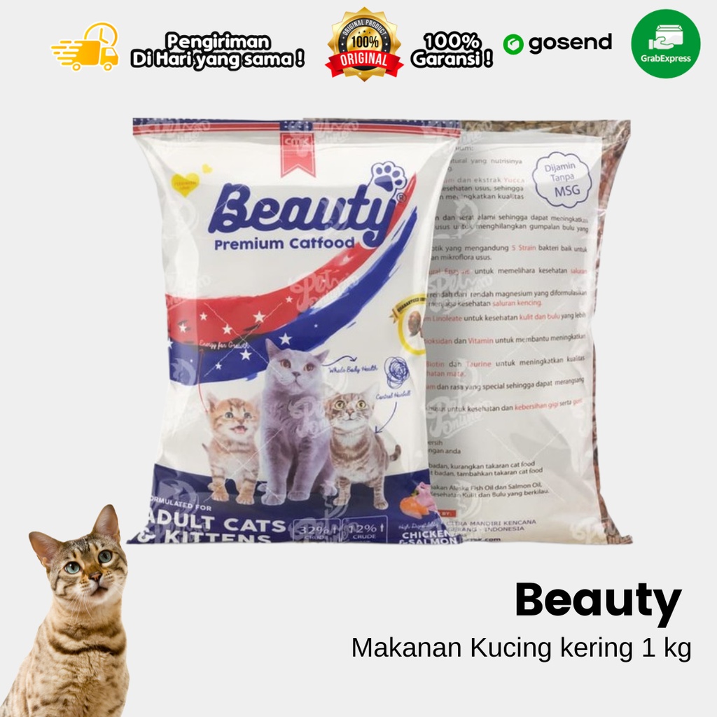 Makanan Kucing kering Cat Dry Food Beauty Premium 1Kg